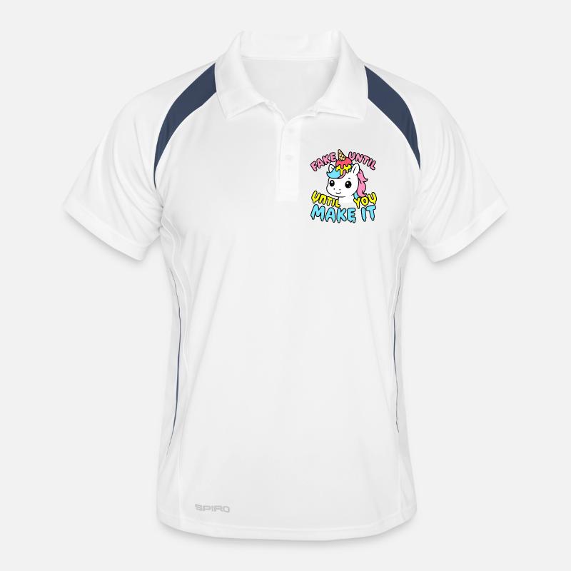 Süßes Kawaii Einhorn – Fake It Until You Make It Männer Polo atmungsaktiv