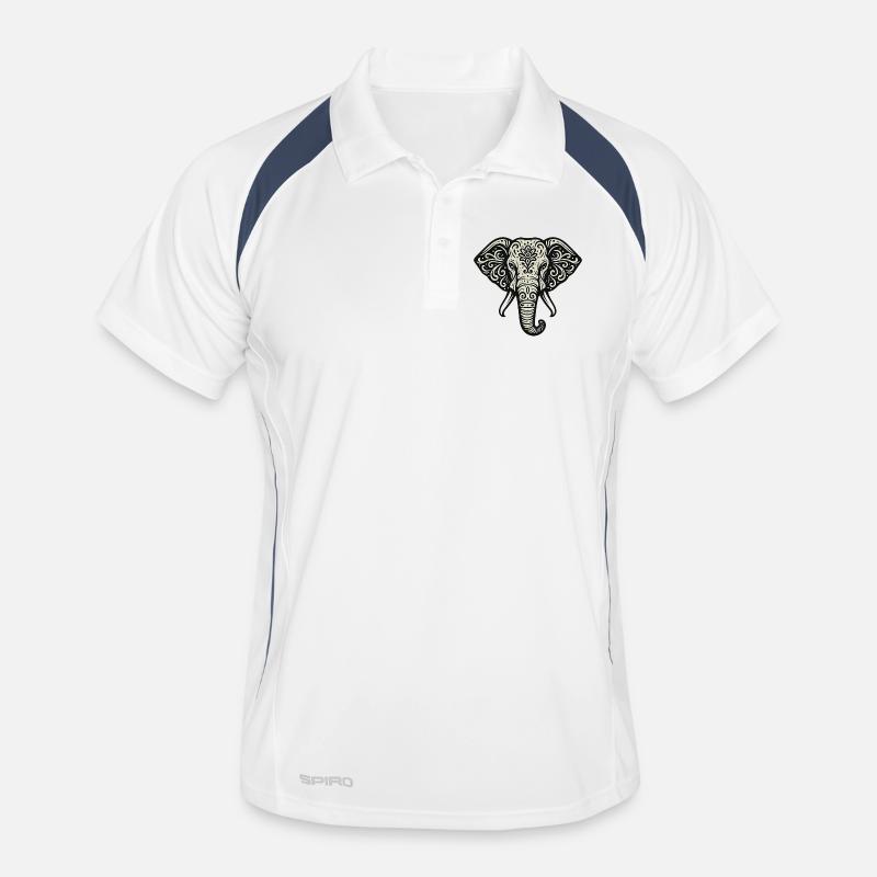 Elephant Mandala Ornament Men's Polo breathable