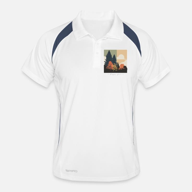 Silhouette de forêt d’automne Polo respirant Homme