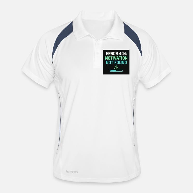 Error 404: Motivation Not Found  - Männer Polo atmungsaktiv - Weiß/Navy
