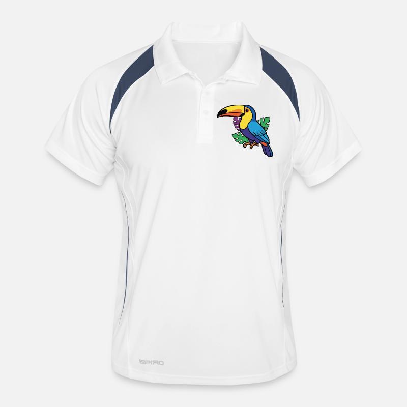 Toucan tropical coloré Polo respirant Homme