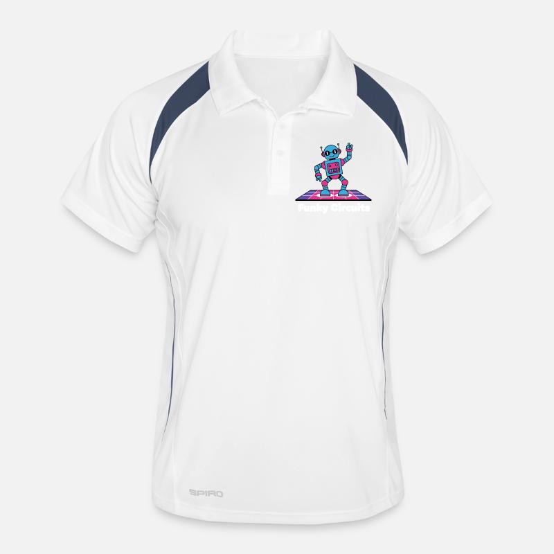 Funky Circuits Robots Men's Polo breathable