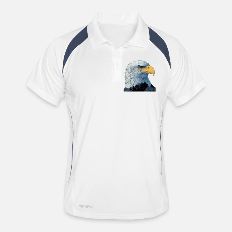 Proud and powerful realistic eagle Men's Polo breathable