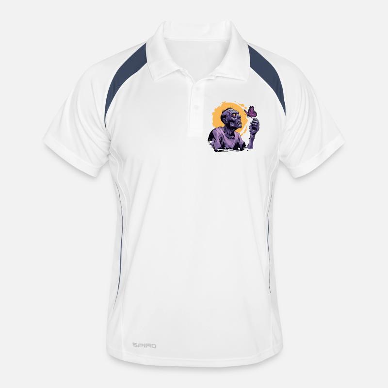 Zombie mit Schmetterling  Männer Polo atmungsaktiv
