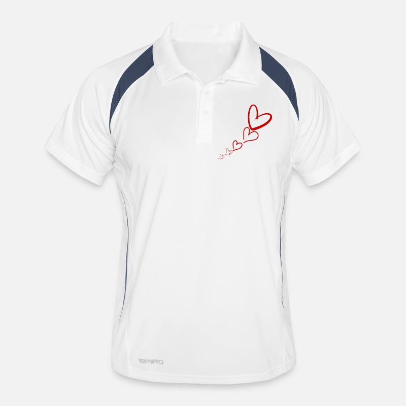 Linear Red Hearts Men's Polo breathable
