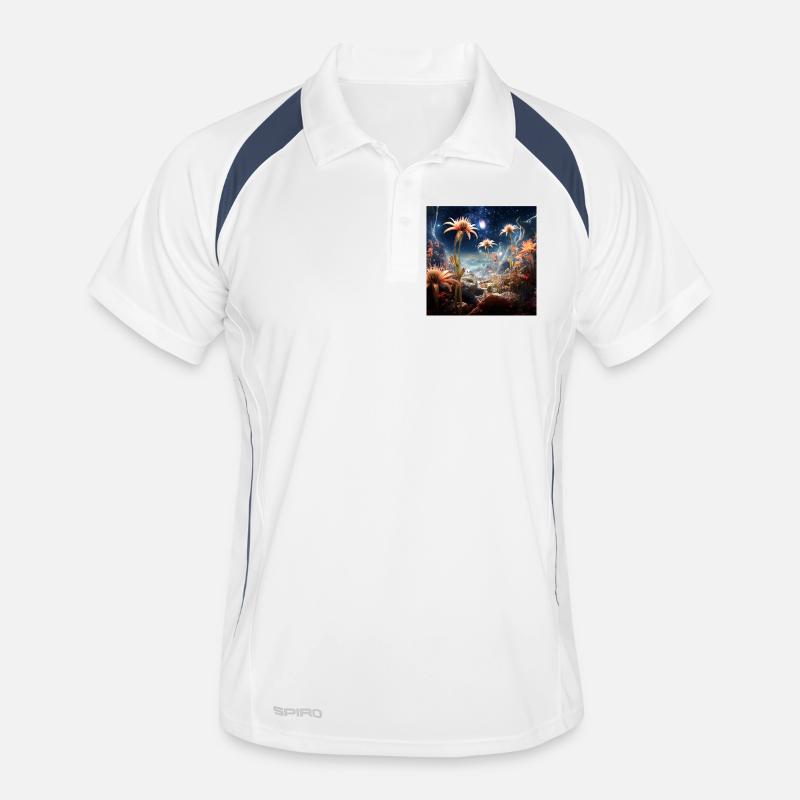 Paysage de fleurs d’étoiles Polo respirant Homme