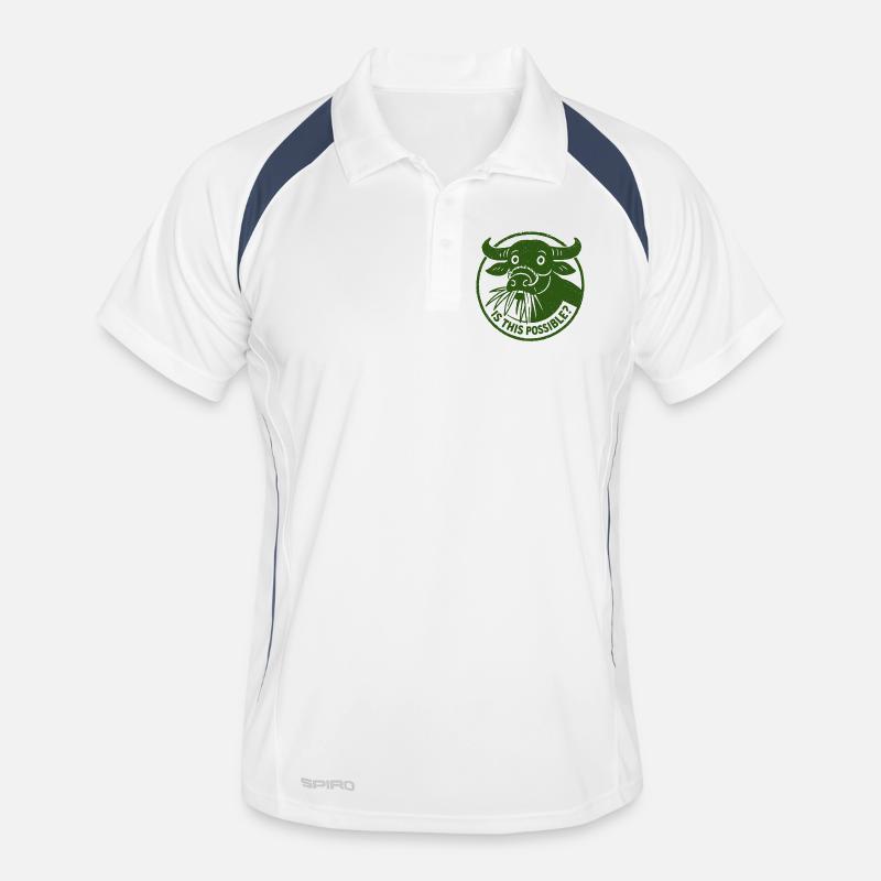 Est-ce que c’est possible curiosité drôle Buffalo Cow Stamp Polo respirant Homme
