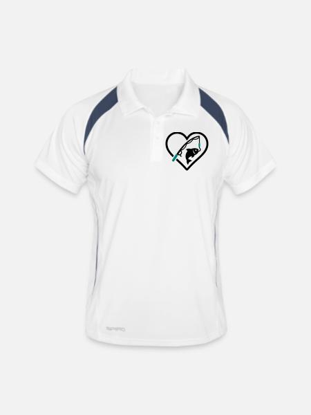 Fishing Heart Fish Rod Nature Passion - Men's Polo breathable - white/navy - Front