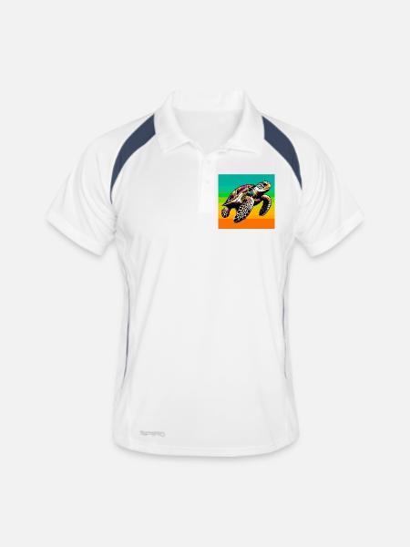 tortue - Polo respirant Homme - blanc/marine