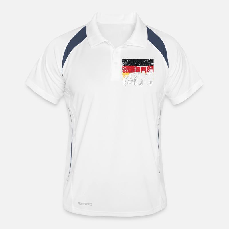 Traktorfahrer Deutschland Traktor Bauernhof - Männer Polo atmungsaktiv - Weiß/Navy