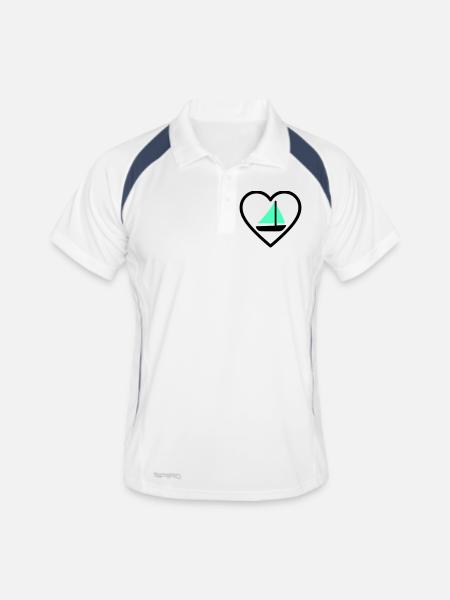 Cuore Vela – Passione Navigazione - Men's Polo breathable - white/navy - Front