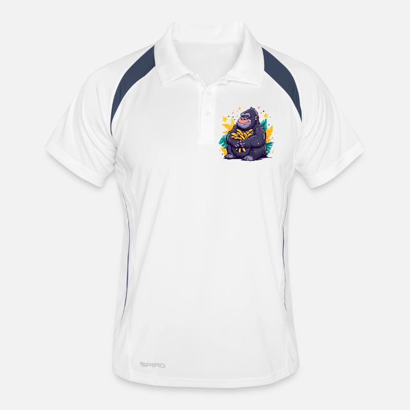 Banana Gorilla Cuddle Motif Men's Polo breathable
