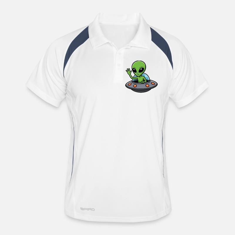 Alien salute in the UFO Men's Polo breathable