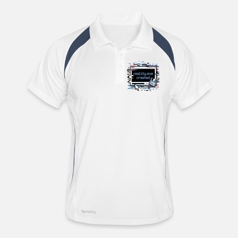 Reality.exe Crashed Retro Pixel Design Men's Polo breathable