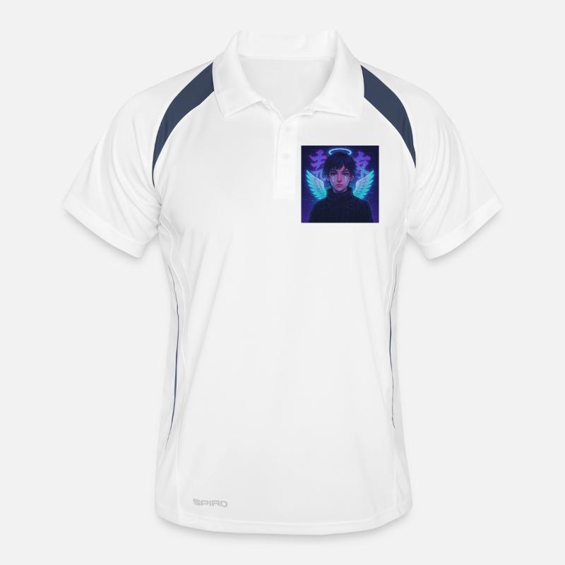 Cyberpunk Angel E-Boy Y2K Synthwave Art Polo respirant Homme