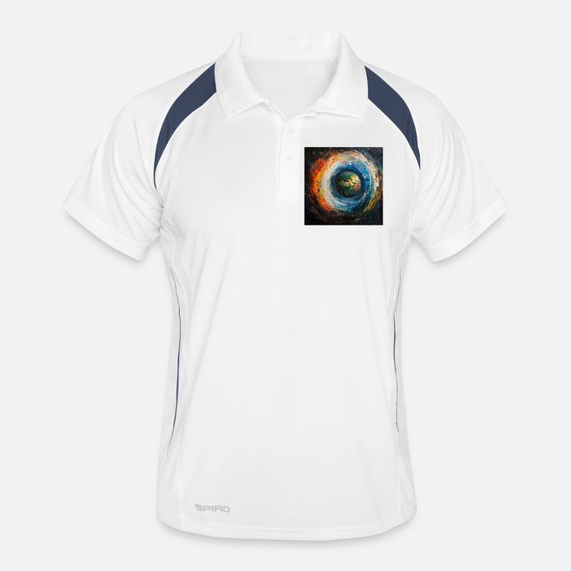 Le monde de la Terre dans un tourbillon de couleurs Polo respirant Homme