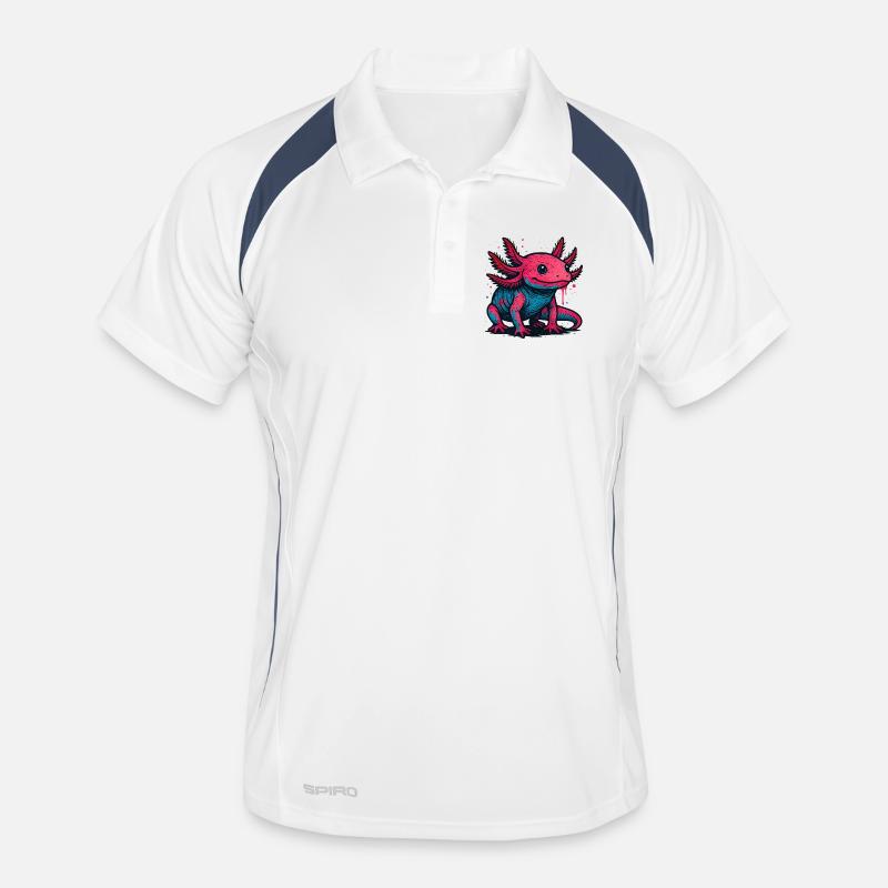 Neon Axolotl Spritzer Männer Polo atmungsaktiv