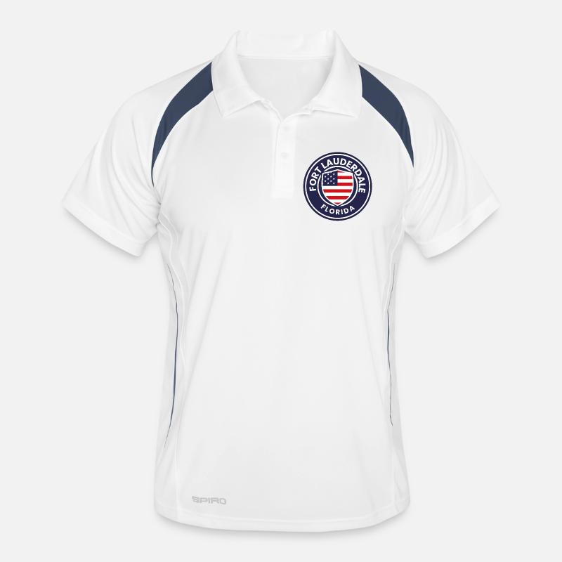 Fort Lauderdale Flag Emblem Men's Polo breathable