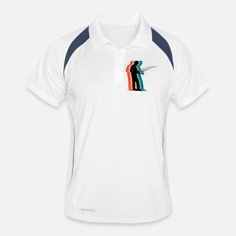 Silhouette rétro de pêcheur Papa pêcheur vintage Polo respirant Homme
