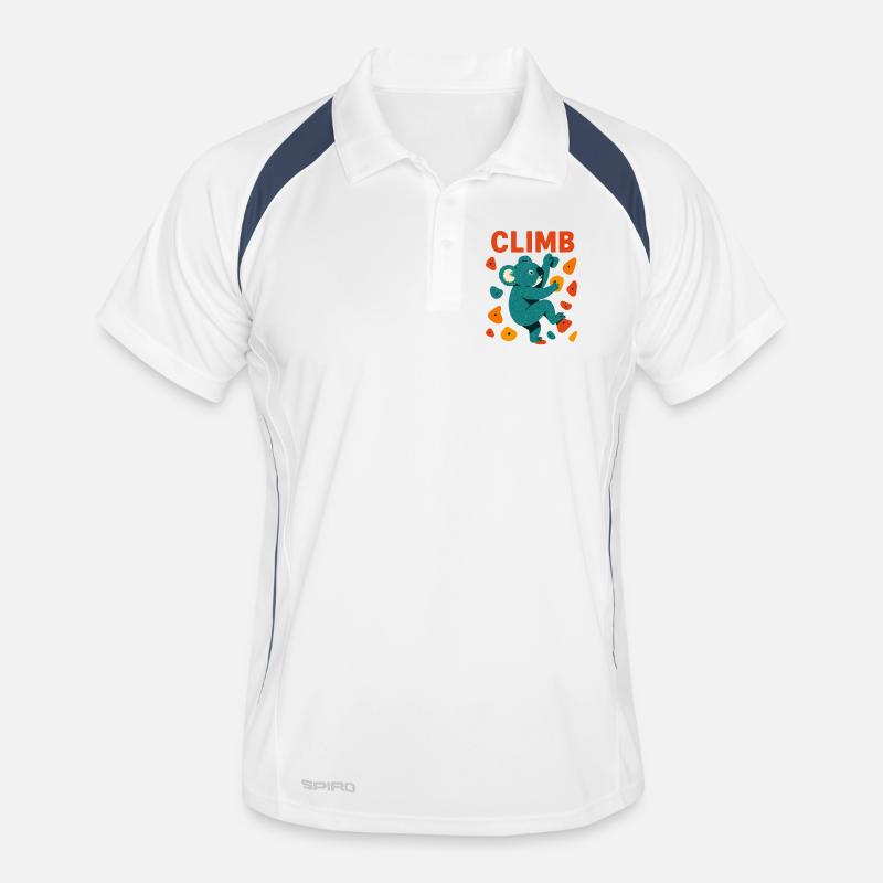 Bouldern Koala Koalabär Aufstieg Klettern Geschenk - Männer Polo atmungsaktiv - Weiß/Navy