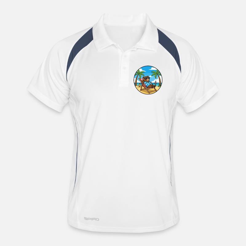 Ambiance estive des vacances à Cool Bear Beach Polo respirant Homme