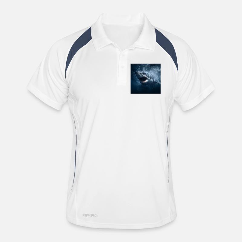 Great White Shark Attack Ocean Design Predator Men's Polo breathable
