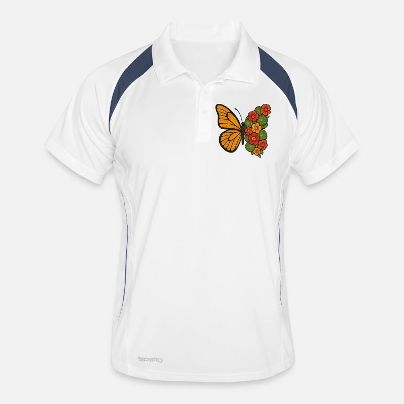 Butterfly Bloom Split Men's Polo breathable