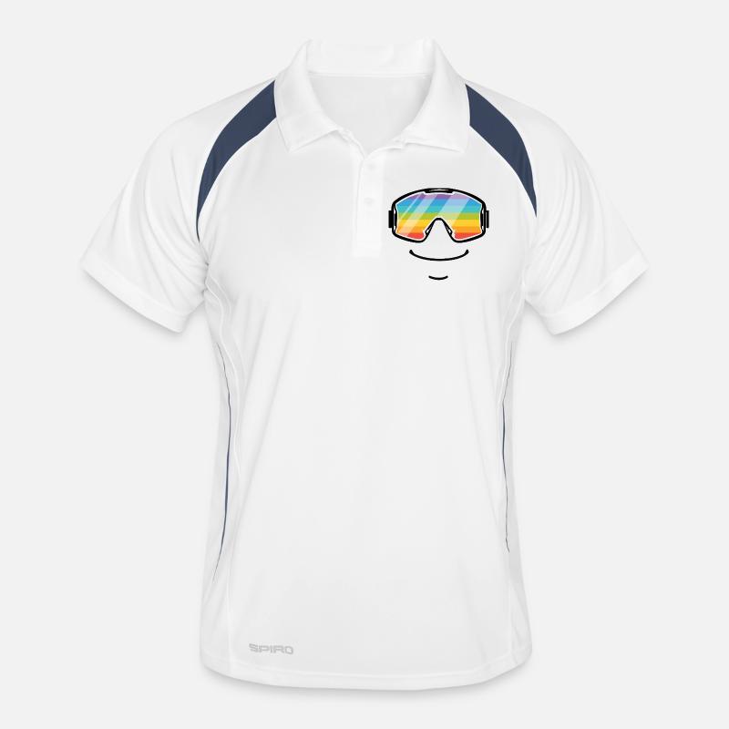 Skibrille Regenbogen Smile Apres-Ski Männer Polo atmungsaktiv