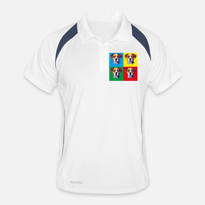 Pop Art Dog Four-Color Men's Polo breathable