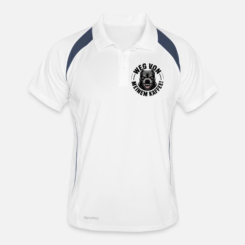 Angry dog head in black Men's Polo breathable