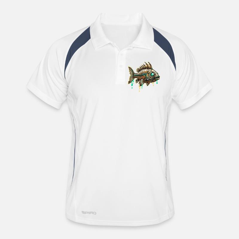 Cybernetic Steampunk Fish Men's Polo breathable