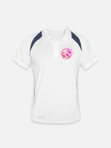 Les snowboardeurs adorent s’habiller pour les femmes - Polo respirant Homme - blanc/marine - Devant