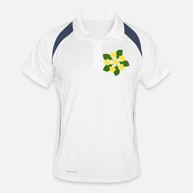 Février, Fleurs de naissance, primevères d’anniversaire, fleur d’anniversaire Polo respirant Homme