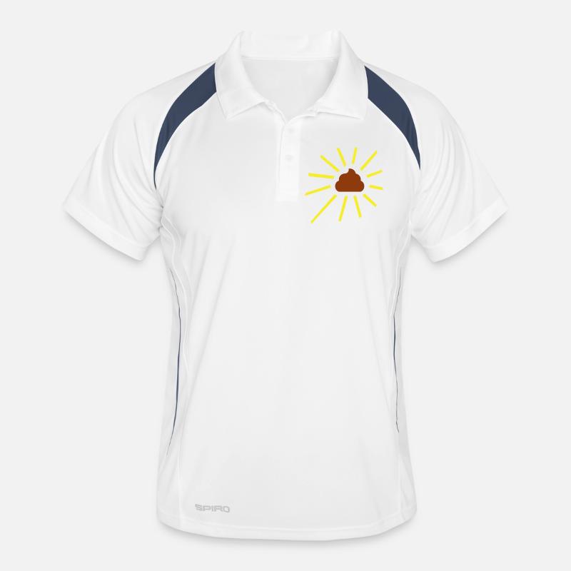 Kacke scheint - Männer Polo atmungsaktiv - Weiß/Navy
