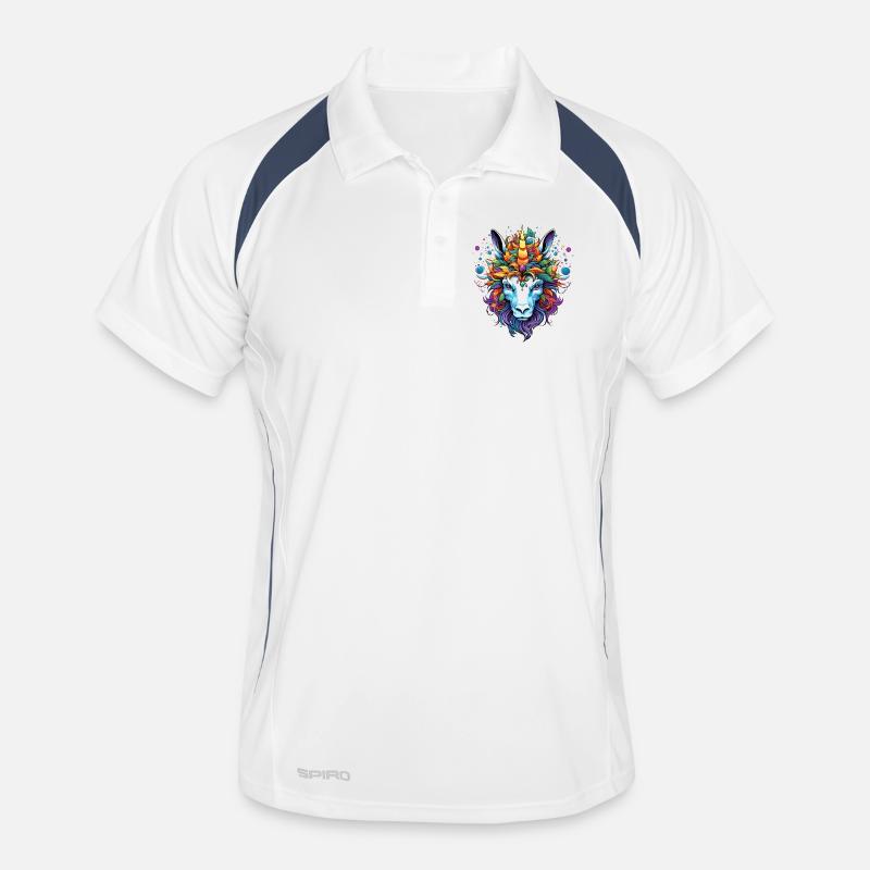 Kaleidoscopic unicorn portrait Men's Polo breathable