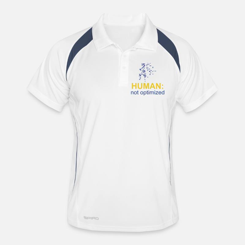 Human: Not Optimized - Men's Polo breathable - white/navy