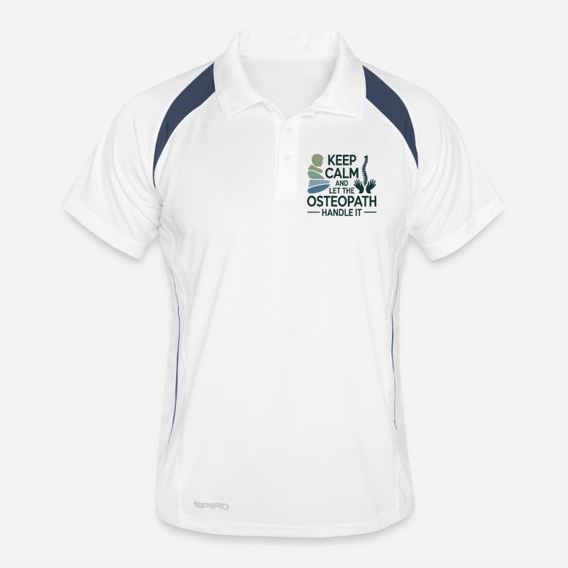Osteopath Keep Calm Handle It Professional  - Men's Polo breathable - white/navy