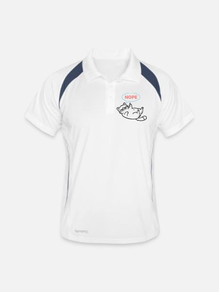 Chat Nope Bulle de Dialogue Colorée - Polo respirant Homme - blanc/marine - Devant