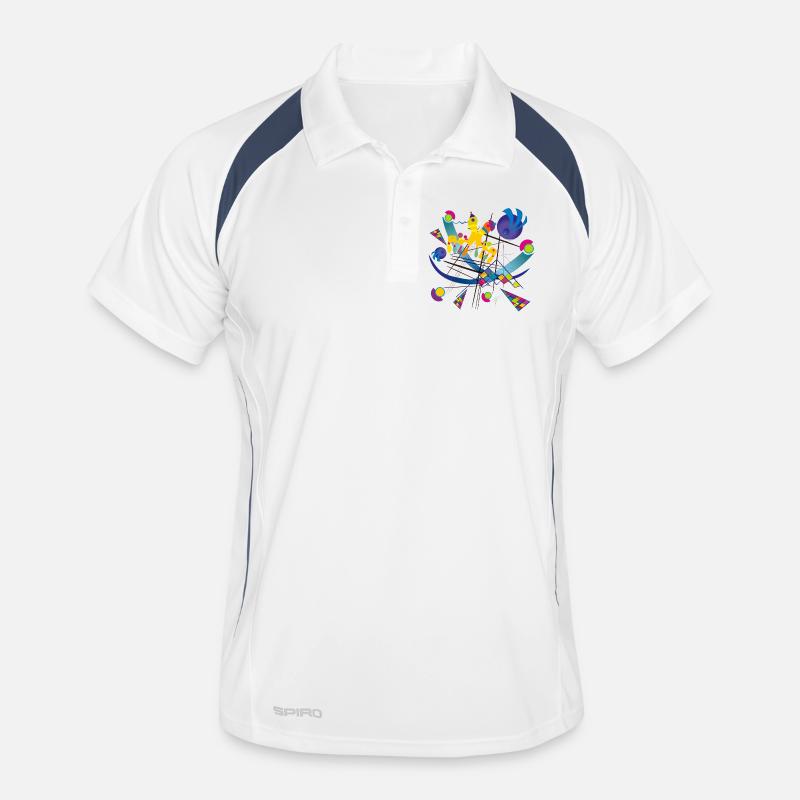 Tragbare Kunst - Visual symphony - Männer Polo atmungsaktiv - Weiß/Navy