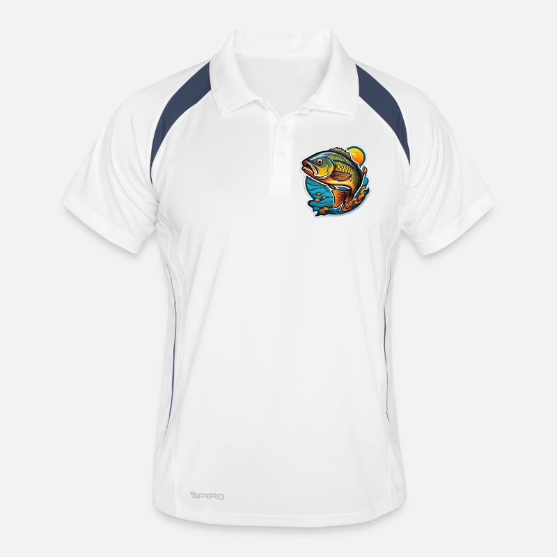 Blazing Koi on Wave and Sun Men's Polo breathable