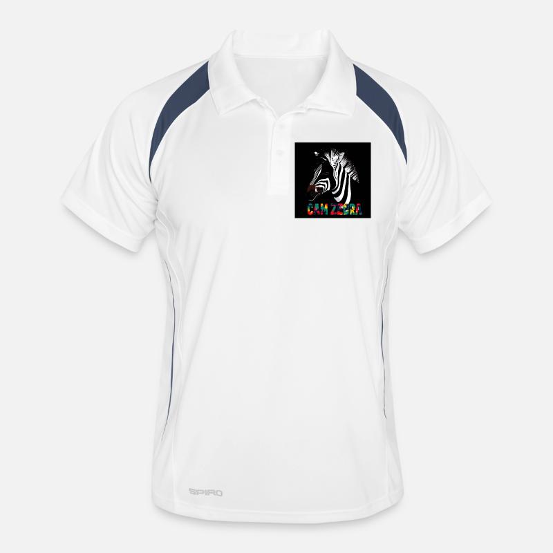Zebra-Silhouette mit farbenfroher Schrift CANZEBRA Männer Polo atmungsaktiv
