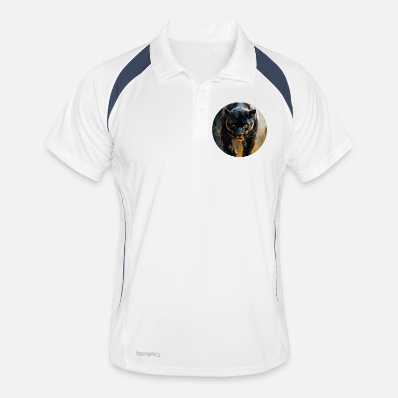 Design de Panthère noire Männer Polo atmungsaktiv