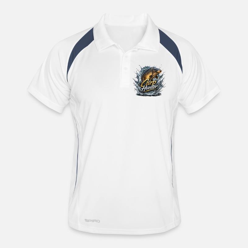 Carp Hunter Splash – Karpfenfischer-Shirt Männer Polo atmungsaktiv