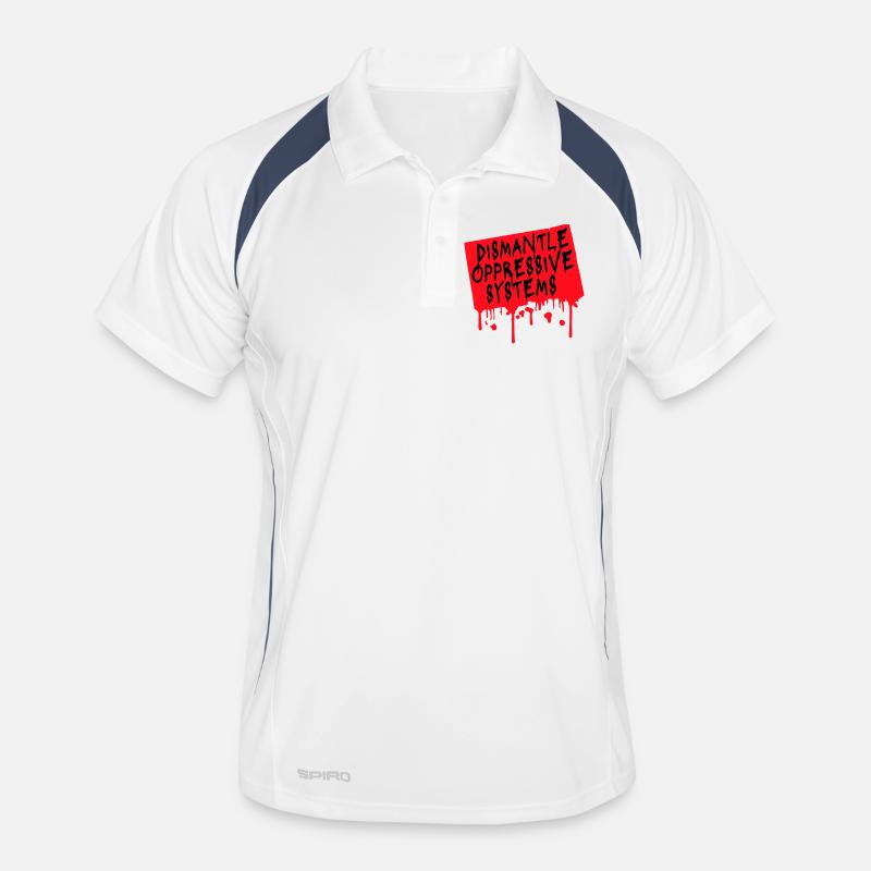 Dismantle Oppressive Systems Aktivismus Statement - Männer Polo atmungsaktiv - Weiß/Navy