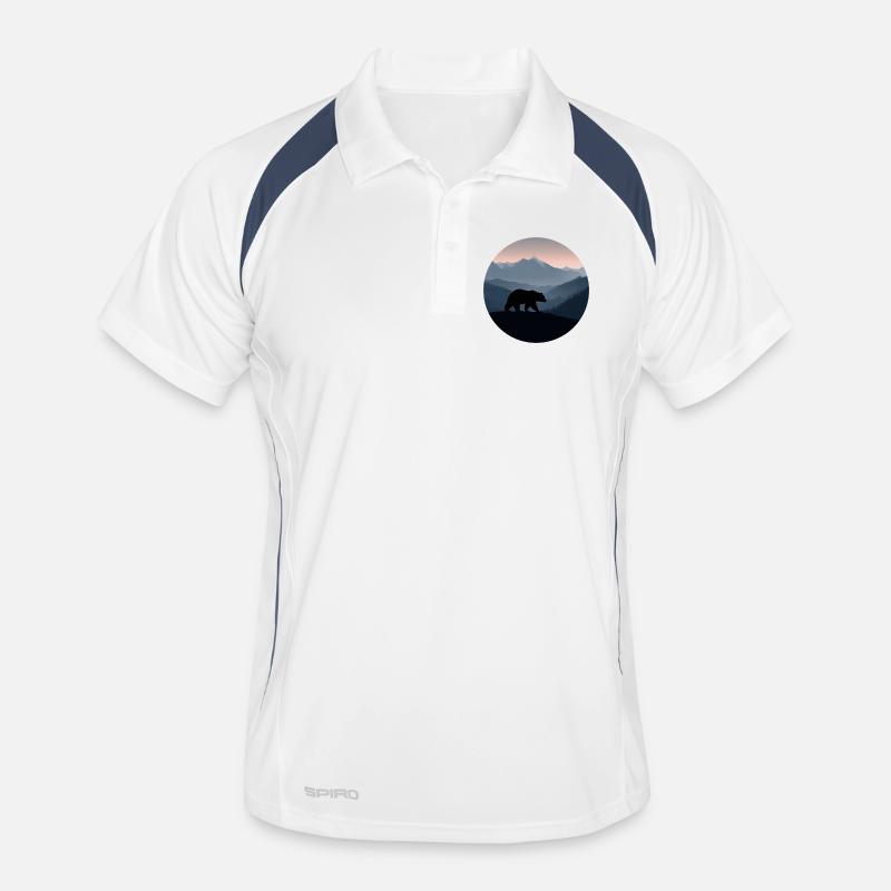 bear, bear logo, landscape Men's Polo breathable