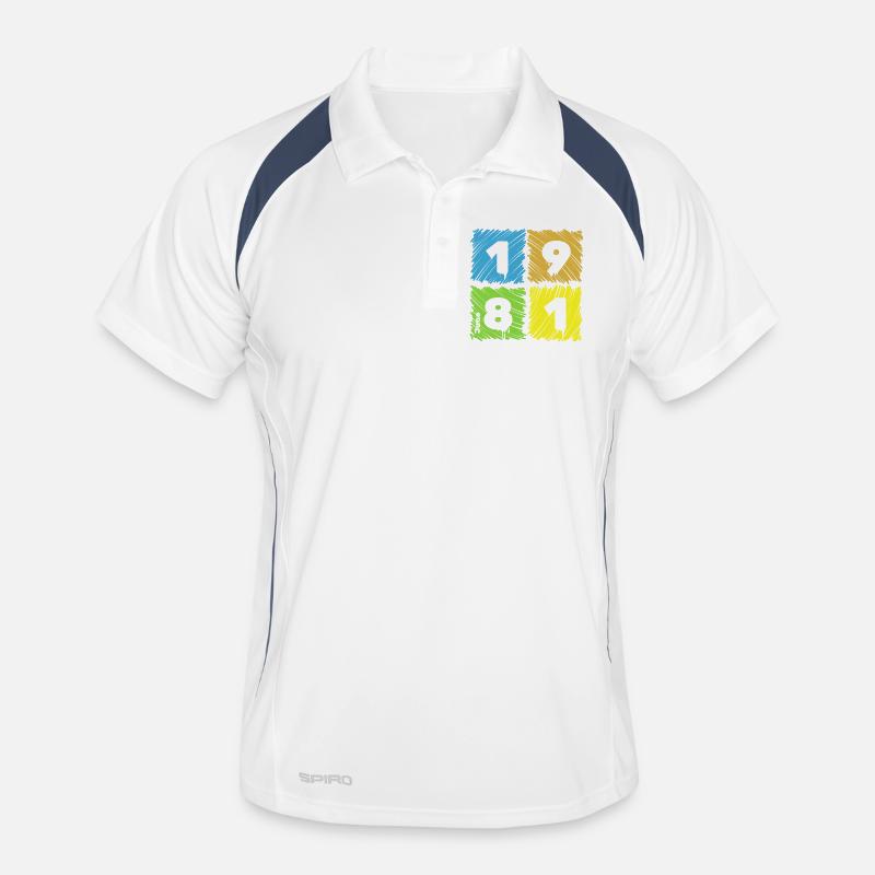 45th Birthday Colored Patches since 06/1981 Men's Polo breathable