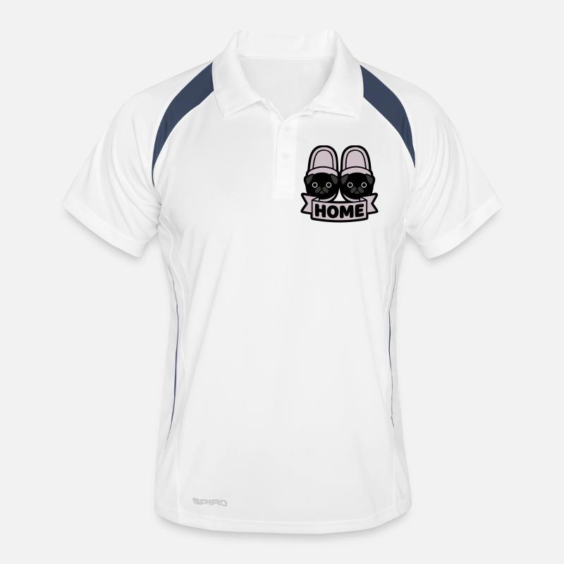 Pug Slippers Home Banner - Men's Polo breathable - white/navy
