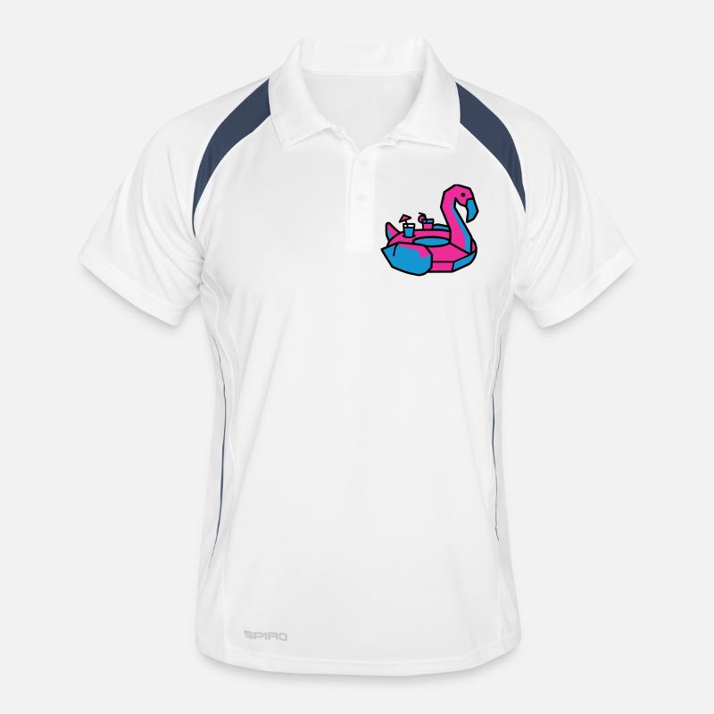 Flamingo Schwimmtier Pool Party Männer Polo atmungsaktiv