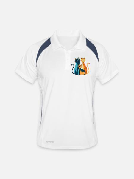 Bright Cat Trio: Modern Whimsy - Men's Polo breathable - white/navy - Front