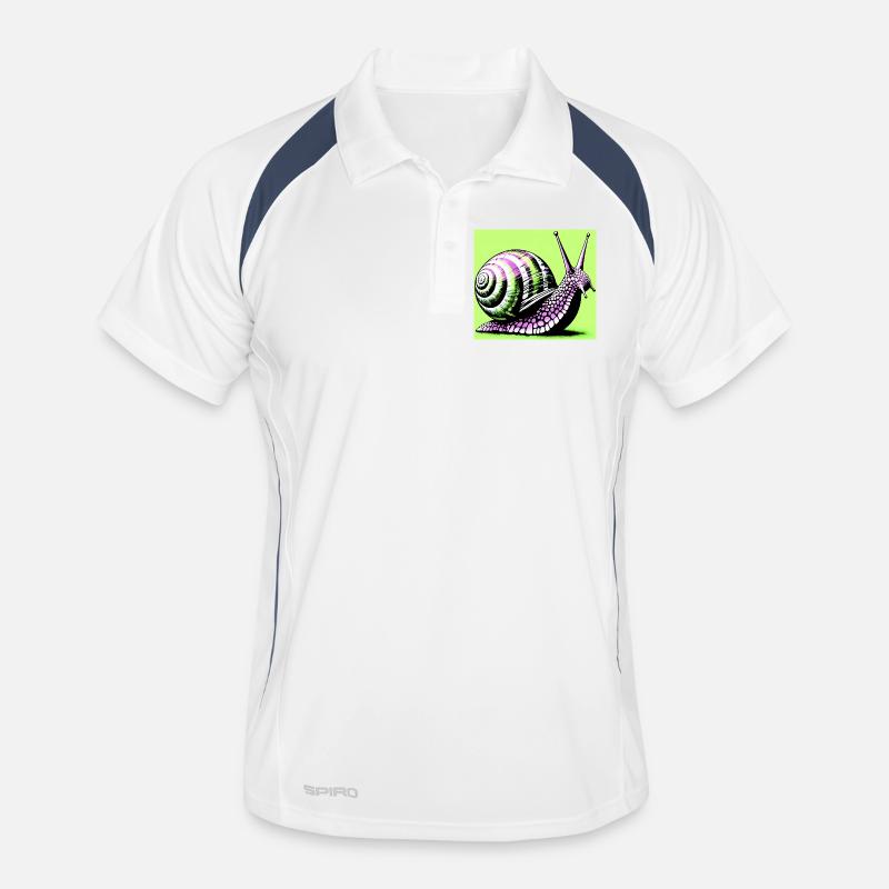 Snail - Men's Polo breathable - white/navy